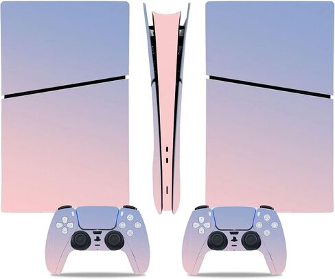 ملصق جلدي لجهاز PS5 Slim Digital، غلاف كامل لجهاز PS5 Slim Digital، غلاف حماية لوحدة التحكم لجهاز PS5 Slim Digital (وردي أزرق) in Kuwait