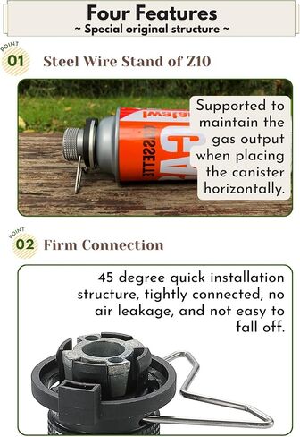 CAMPINGMOON 8oz Butane Canister Adapter Lockable Conver to Screw Type Catridge EN417 Lindal Valve Z10+Z11 in Saudi Arabia