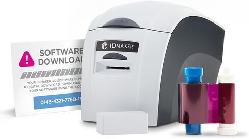 ID Maker ID Card Printer Machine & Supply Kit for Badge Printing - ID Maker Software Basic Edition in Saudi Arabia