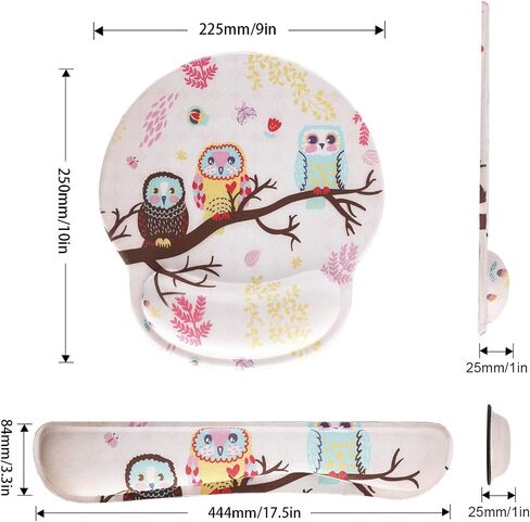 Keyboard Wrist Rest Pad and Mouse pad with Wrist Rest Support Set, Non Slip Rubber Base Wrist Support Mousepad with Ergonomic Comfy Gel Memory Foam for Home Office Efficient Working（Mandala Art) in Kuwait