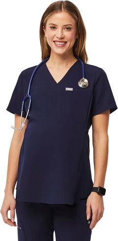 FIGS Octavia Maternity Scrub Top for Women — V-Neck, One Pocket, Curved High-Low Hem, 4-Way Stretch Women's Scrub Top in Saudi Arabia