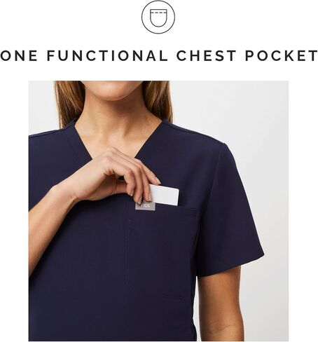 FIGS Octavia Maternity Scrub Top for Women — V-Neck, One Pocket, Curved High-Low Hem, 4-Way Stretch Women's Scrub Top in Saudi Arabia