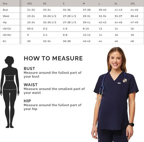 FIGS Octavia Maternity Scrub Top for Women — V-Neck, One Pocket, Curved High-Low Hem, 4-Way Stretch Women's Scrub Top in Saudi Arabia