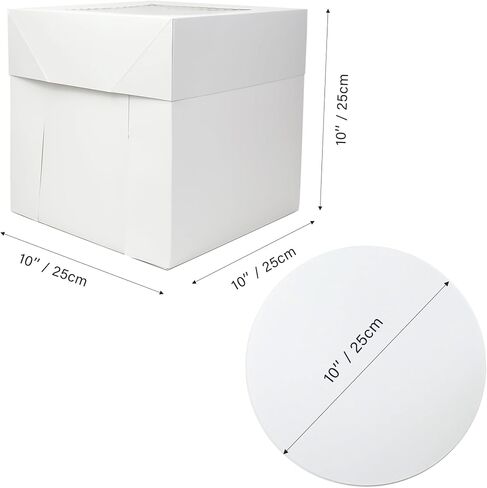 GylSun 3 Sets Cake Boxes 10x10x10'' with Windows and Cake Board Bakery Box sets in Saudi Arabia
