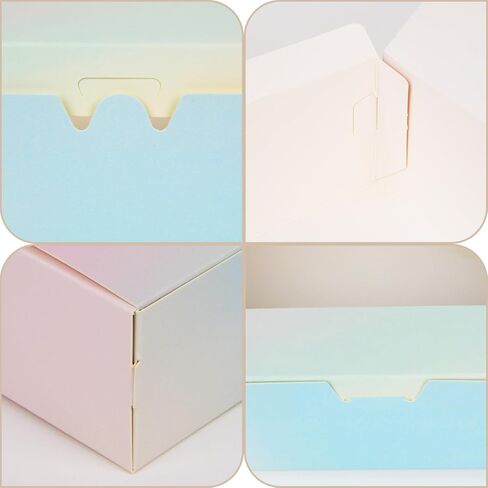 20 قطعة من AOKUOX 20 قطعة مقاس 8 × 5.5 × 2 بوصة صناديق مخبوزات متدرجة الألوان مع صناديق حلوى للنافذة وصناديق الحلوى للفطيرة والمعجنات والمعكرون والدونات والكعك والشوكولاتة والحلوى وتقديم الهدايا in Kuwait