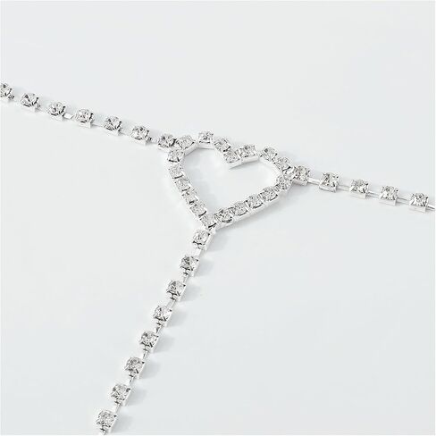 Simple Crystal Bead Leg Chain Jewelry Bikini Festival Halloween Heart Rhinestone Thigh Body Chain Summer Elastic Black Thigh Chain Jewelry for Women Girls in Saudi Arabia