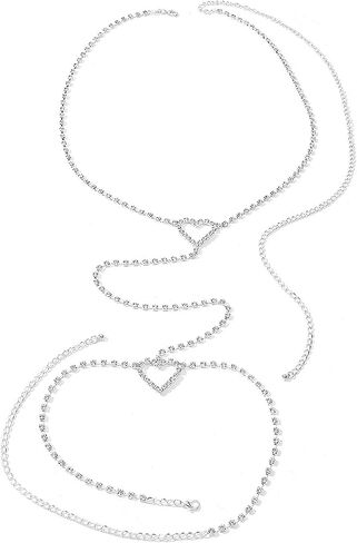 Simple Crystal Bead Leg Chain Jewelry Bikini Festival Halloween Heart Rhinestone Thigh Body Chain Summer Elastic Black Thigh Chain Jewelry for Women Girls in Saudi Arabia