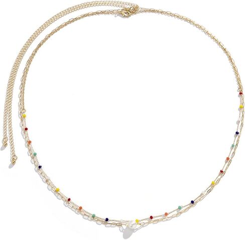 زيهوب سلسلة خصر ذات طبقات ذهبية وسلسلة بطن ولؤلؤ للجسم للنساء والفتيات in Kuwait