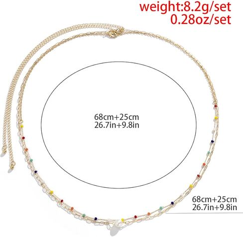 زيهوب سلسلة خصر ذات طبقات ذهبية وسلسلة بطن ولؤلؤ للجسم للنساء والفتيات in Kuwait