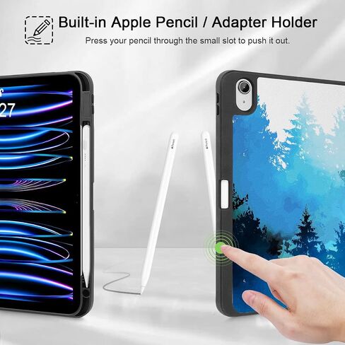 حافظة Tuiklol لجهاز iPad Air الجيل السادس 11 بوصة 2024 / iPad Air 10.9 بوصة الجيل الخامس 4th 2022 إصدار 2020 مع حامل قلم رصاص، غطاء تابلت بحامل ثلاثي الطي واقٍ نحيف للنوم/الاستيقاظ، دب in Kuwait