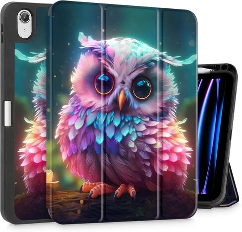 حافظة Tuiklol لجهاز iPad Air الجيل السادس 11 بوصة 2024 / iPad Air 10.9 بوصة الجيل الخامس 4th 2022 إصدار 2020 مع حامل قلم رصاص، غطاء تابلت بحامل ثلاثي الطي واقٍ نحيف للنوم/الاستيقاظ، دب in Kuwait