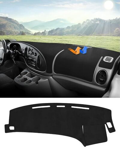 Autorder Dashboard Cover Mat for Ford E150 E250 E350 1997-2008/E450 2003-2008 Econoline Accessories Dash Cover Flannel Dash Mat Sunshade Glare UV Rays Protector in Saudi Arabia