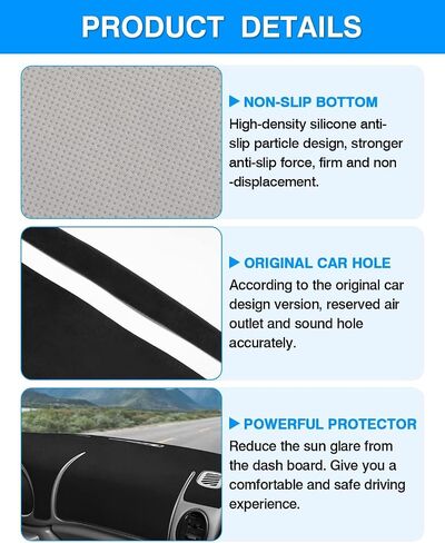 Autorder Dashboard Cover Mat for Ford E150 E250 E350 1997-2008/E450 2003-2008 Econoline Accessories Dash Cover Flannel Dash Mat Sunshade Glare UV Rays Protector in Saudi Arabia