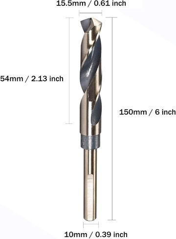 TOP-VIGOR 20mm Twist Drill Bit Made of High Speed Steel, 25/32 inch Reduced Shank Drill Bit with 10mm Shank, Ideal for Drilling Steel Copper Aluminum Alloy… in Saudi Arabia