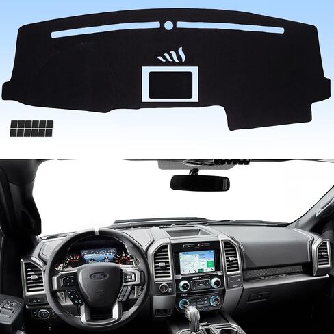 AUQDD Dashboard Dash Cover Flannel Dash Mat Custom Compatible with 2015-2020 Ford F-150, Anti-Glare, Anti-Reflection, No Peculiar Smell in Saudi Arabia