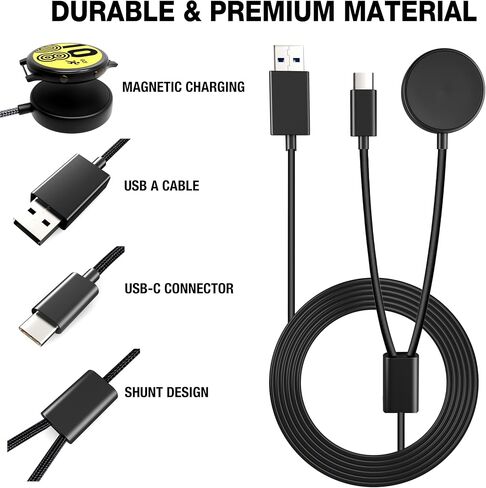 2 حزمة 2 في 1 شاحن Galaxy Watch 6 مع كابل شحن USB C متوافق مع ساعة Samsung Galaxy Watch 6/5/5 Pro/4 Classic/3/Active 2/Active & Galaxy S22/S21/S20/S10/Note 20/10/ 9/8/براعم، سلك قاعدة بطول 4.2 قدم in Saudi Arabia