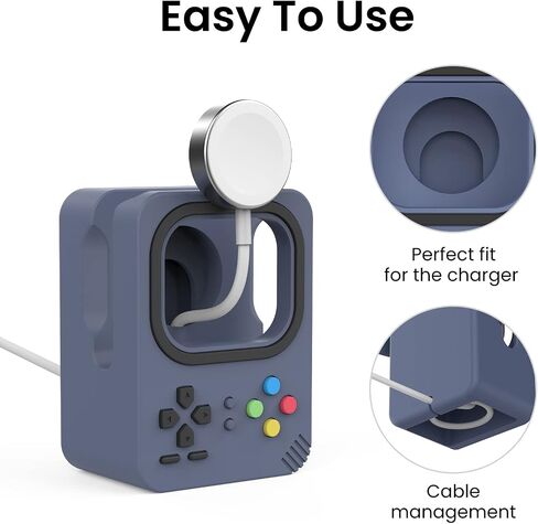 Delidigi iWatch Charger Stand for Apple Watch Ultra 2, Ultra, SE, Series 9 8 7 6 5 4 (49mm, 45mm, 44mm, 42mm, 41mm, 40mm, 38mm), Stable Silicone Charging Holder Dock Supports Nightstand Mode in Saudi Arabia
