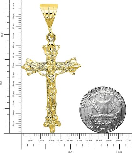 قلادة مطلية بالذهب عيار 14 قيراط 32.5 مم × 46 مم فلور دي ليز أوريجينالز صليب in Kuwait