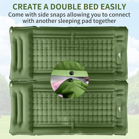 78in x 29in x 5in Camping Sleeping Pad, Upgraded Durable Waterproof Compact Traveling Air Mattress, Built-in Foot Pump, Ultralight Inflatable Sleeping Mat for Backpacking, Hiking in Saudi Arabia