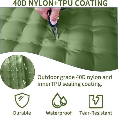 78in x 29in x 5in Camping Sleeping Pad, Upgraded Durable Waterproof Compact Traveling Air Mattress, Built-in Foot Pump, Ultralight Inflatable Sleeping Mat for Backpacking, Hiking in Saudi Arabia