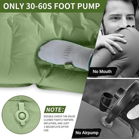 78in x 29in x 5in Camping Sleeping Pad, Upgraded Durable Waterproof Compact Traveling Air Mattress, Built-in Foot Pump, Ultralight Inflatable Sleeping Mat for Backpacking, Hiking in Saudi Arabia