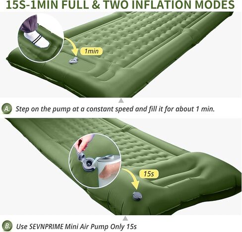 78in x 29in x 5in Camping Sleeping Pad, Upgraded Durable Waterproof Compact Traveling Air Mattress, Built-in Foot Pump, Ultralight Inflatable Sleeping Mat for Backpacking, Hiking in Saudi Arabia