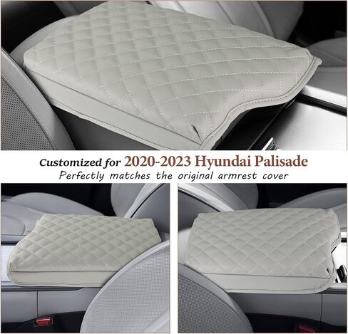 لـ 2020-2024 Hyundai Palisade غطاء وحدة التحكم المركزية 2020 2021 2022 2023 2024 Palisade Palisade 2022 2023 2024 Palisade Accessories Palisade LX2 غطاء مسند الذراع وحدة التحكم المركزية وسادة ناعمة (رمادي) in Saudi Arabia