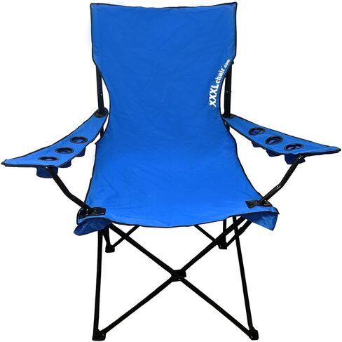 EasyGoProducts Giant Oversized Big Portable Folding Camping Beach Outdoor Tailgating Chair with 6 Cup Holders! Fold Compact into Carry Bag (Black) in Saudi Arabia