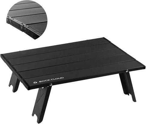 ROCK CLOUD Folding Beach Table Aluminum Portable Camping Table Ultralight, Black in Kuwait