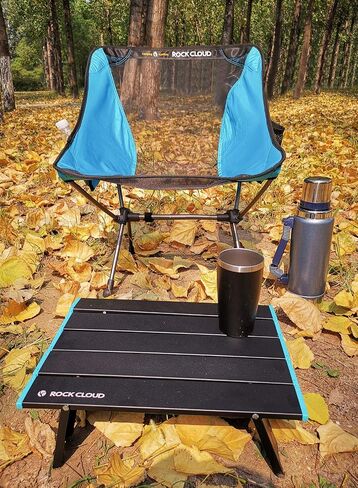 ROCK CLOUD Folding Beach Table Aluminum Portable Camping Table Ultralight, Black in Kuwait