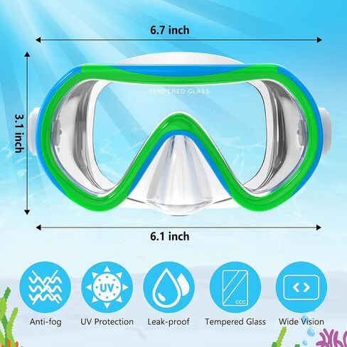 Kids Swimming Goggles, Kids Swim Mask with Nose Cover for Kids Youth 3-15, Anti-Shattered Lens No-leak in Saudi Arabia