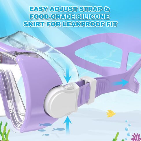 Kids Swimming Goggles, Kids Swim Mask with Nose Cover for Kids Youth 3-15, Anti-Shattered Lens No-leak in Saudi Arabia