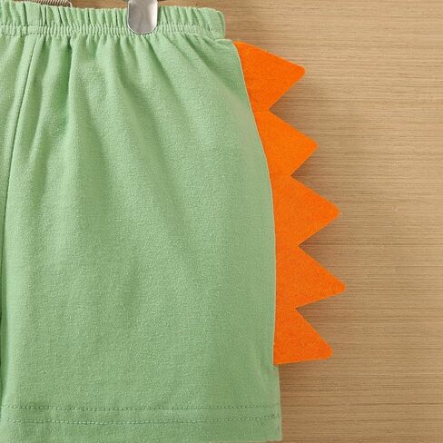 WOLBAY أول عيد ميلاد الزي الصبي البرية زينة عيد ميلاد واحد عيد ميلاد تاج قبعة الطفل القوس التعادل رومبير نيسيي مريلة عموما (ديناصور الأخضر، 12-18 شهرا) in Kuwait