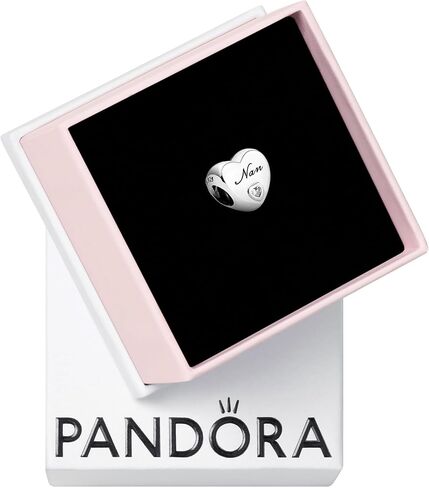 Pandora Nan Heart Charm - أساور اللحظات المتوافقة - مجوهرات للنساء - هدية للنساء في حياتك - مصنوعة من الفضة الاسترليني والزركونيا المكعبة، مع صندوق هدايا in Saudi Arabia
