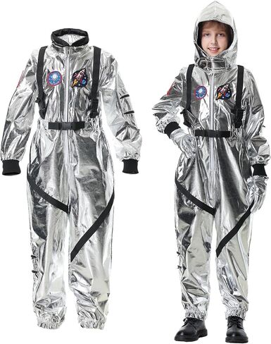 Lydoesy Astronaut Costume Silver Space Suit for Halloween Pretend Role Play Dress Up in Saudi Arabia