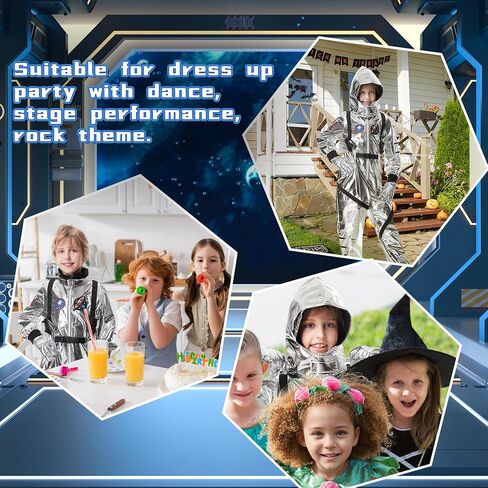 Lydoesy Astronaut Costume Silver Space Suit for Halloween Pretend Role Play Dress Up in Saudi Arabia