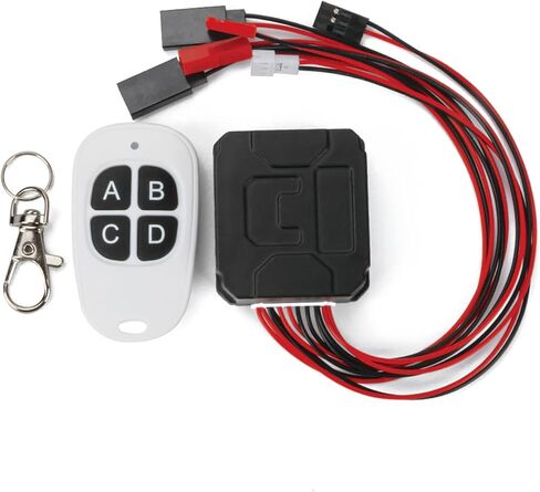 TRX4 ونش تحكم لاسلكي RC ونش ووحدة تحكم في الضوء LED مجموعة جهاز استقبال عن بعد لسيارة الزاحف المحورية SCX10 1/10 TRX4 TRX6 SCX10 D90 CC01 MST CFX Gen8 TF2 TRX4 ترقيات in Saudi Arabia