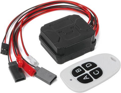 TRX4 ونش تحكم لاسلكي RC ونش ووحدة تحكم في الضوء LED مجموعة جهاز استقبال عن بعد لسيارة الزاحف المحورية SCX10 1/10 TRX4 TRX6 SCX10 D90 CC01 MST CFX Gen8 TF2 TRX4 ترقيات in Saudi Arabia