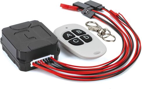 TRX4 ونش تحكم لاسلكي RC ونش ووحدة تحكم في الضوء LED مجموعة جهاز استقبال عن بعد لسيارة الزاحف المحورية SCX10 1/10 TRX4 TRX6 SCX10 D90 CC01 MST CFX Gen8 TF2 TRX4 ترقيات in Saudi Arabia