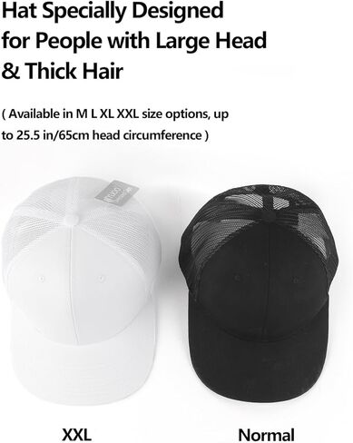 Zylioo XXL Oversize Mesh Snapback Cap,Large Breathable Trucker Hat,Big Heads Adjustable Summer Cap,Two Tone Travel Cap in Saudi Arabia