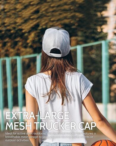 Zylioo XXL Oversize Mesh Snapback Cap,Large Breathable Trucker Hat,Big Heads Adjustable Summer Cap,Two Tone Travel Cap in Saudi Arabia