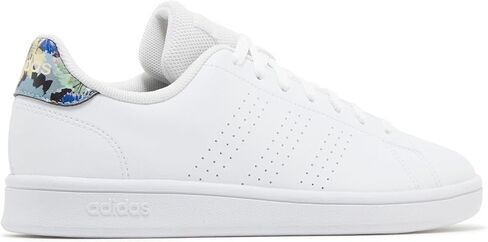 حذاء تنس Adidas Women's Advantage Base Court، زهور بيضاء، مقاس 6 in Kuwait