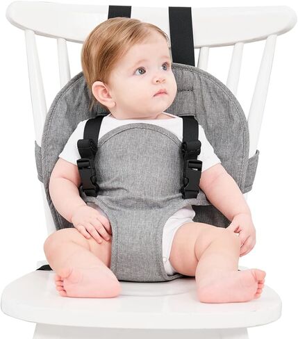 Travel Harness Seat for Baby High Chair,Safety Harness Chair Accessory for Baby Feeding, Portable Fabric Harness Toddler Chair Seat with Adjustable Straps, Baby Must Haves Travel Essential in Kuwait