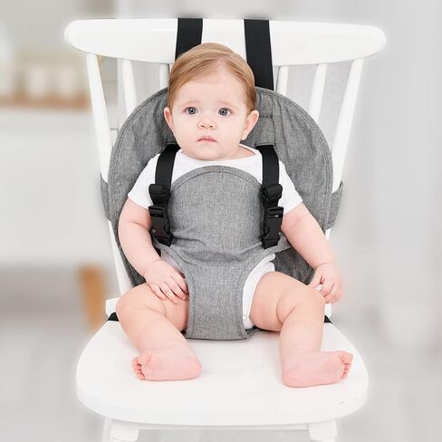 Travel Harness Seat for Baby High Chair,Safety Harness Chair Accessory for Baby Feeding, Portable Fabric Harness Toddler Chair Seat with Adjustable Straps, Baby Must Haves Travel Essential in Kuwait