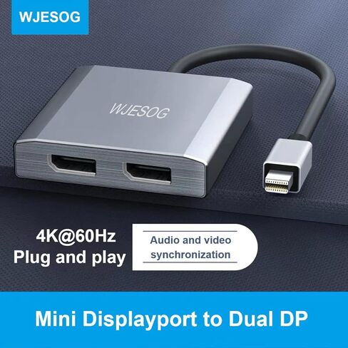 منفذ عرض صغير إلى موزع منفذ عرض مزدوج بدقة 4K@60 هرتز، mDP إلى 2 Displayport Hub متعدد الدفق يدعم دقة 4K لنظام Windows وMac in Kuwait