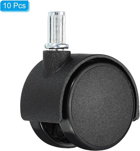 عجلات دوارة جذعية مقاس 1.5 بوصة من باتيكل، 10 عجلات جذعية دوارة 360 درجة من النايلون مع فرامل لاستبدال أثاث مكتب الكرسي، أسود in Kuwait
