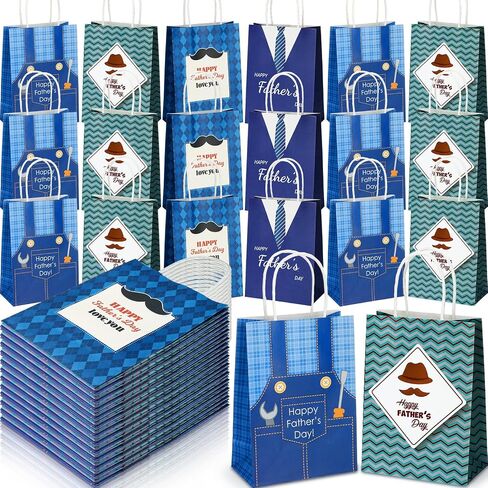 Saypacck 100 Pcs Fathers Day Bags Fathers Day Gift Bags Bulk Fathers Day Party Favors Fathers Day Gift Bags Fathers Day Favors Fathers Day Party Supplies for Dad Grandpa Father's Day Party Supplies in Saudi Arabia