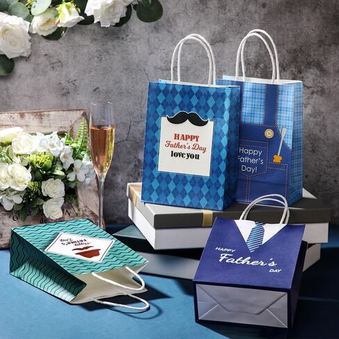 Saypacck 100 Pcs Fathers Day Bags Fathers Day Gift Bags Bulk Fathers Day Party Favors Fathers Day Gift Bags Fathers Day Favors Fathers Day Party Supplies for Dad Grandpa Father's Day Party Supplies in Saudi Arabia