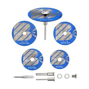 Tile Saw Blade Set, 5PCS Mortar Raking Disc | Tile Blade1-3/16"/1-3/8"/1-9/16"/1-3/4"/2" for Ceramic Tile Porcelain Grout Cleaning with 1/8"/1/4" Shank & Screwdriver*1 in Kuwait