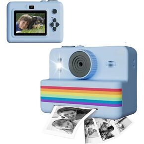 Insant Printer Camera for Photography Mini Printer Portable Thermal Instant Print Photo Digital Camera 2.8inch HD Video Toy Gift(Black Rainbow) in Kuwait